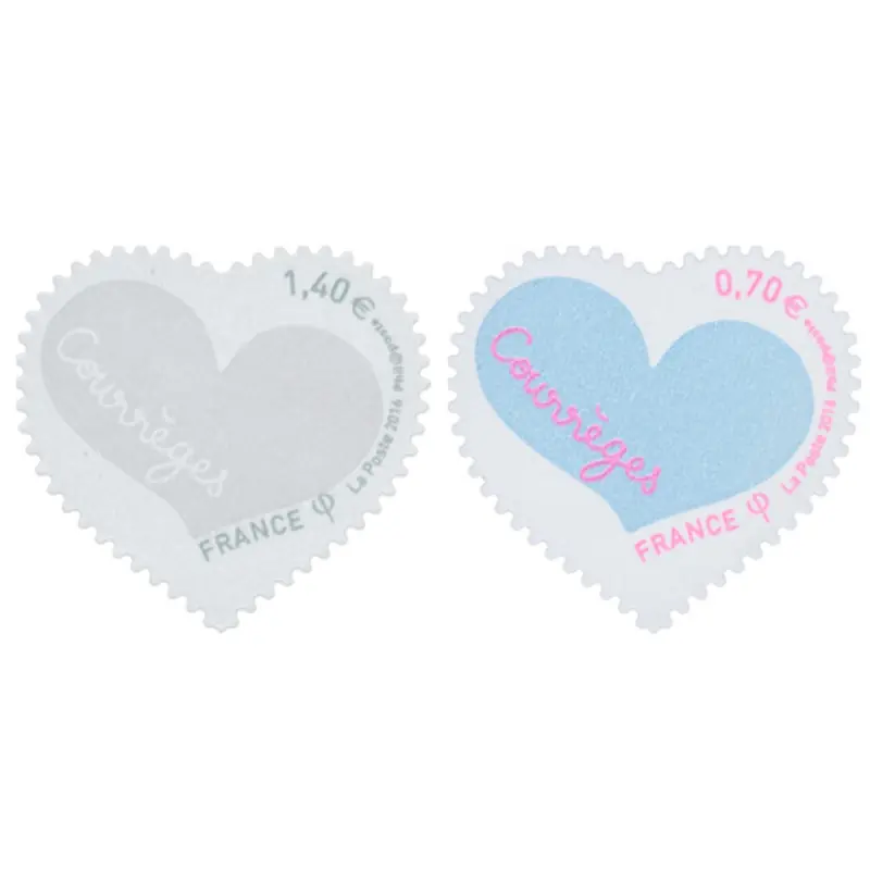Timbres autoadhésifs de France N°1230-1231, Cœurs Courrèges. Haute Qualité