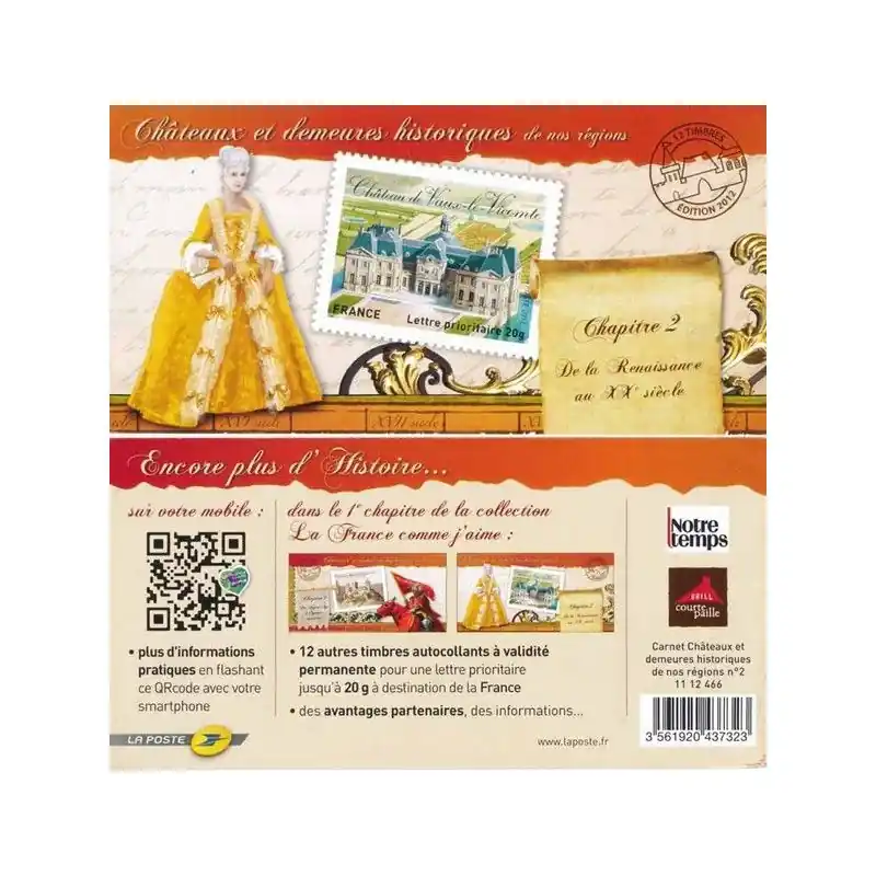 Timbres autoadhésifs de France N°726-737, Châteaux de nos régions (2). Expédié Aujourd’hui