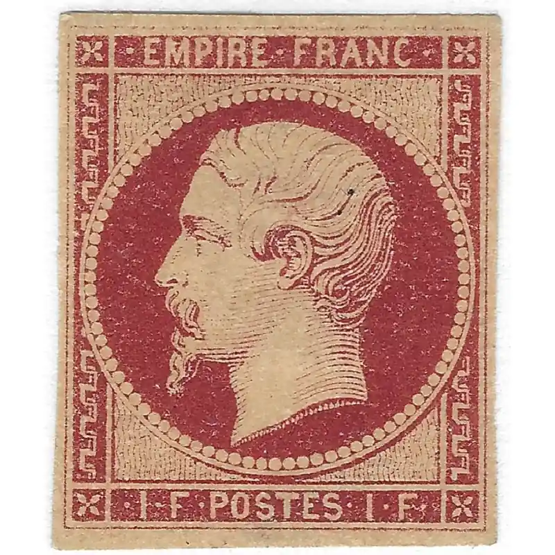 Usine Directe Empire non dentelé 1 franc carmin timbre de France N°18a neuf*. RR