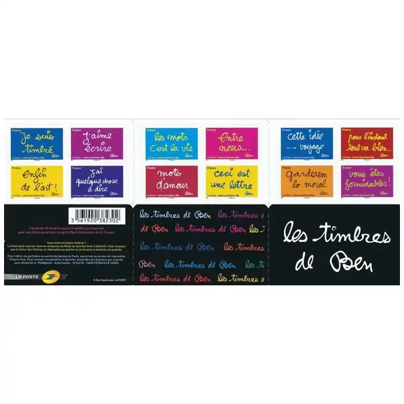 Timbres autoadhésifs de France N°609-620, sourires par BEN. Promotion Saisonnière