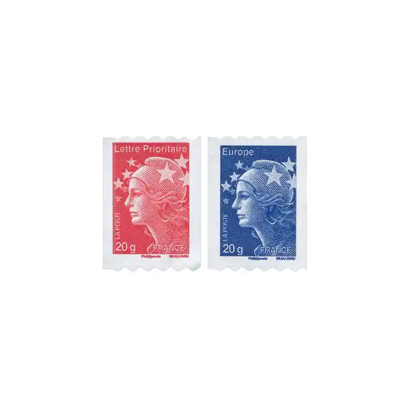 Timbres autoadhésifs de France N°599-600, Marianne de Beaujard. Prix Bas