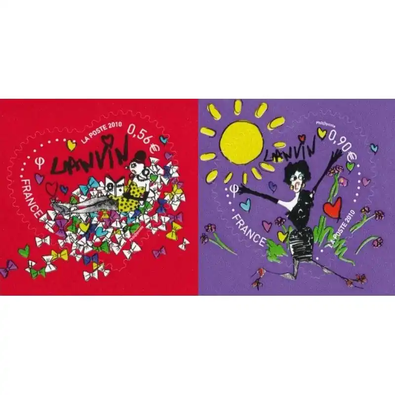 Livraison Mondiale Timbres autoadhésifs de France N°386-387 Cœurs Lanvin.