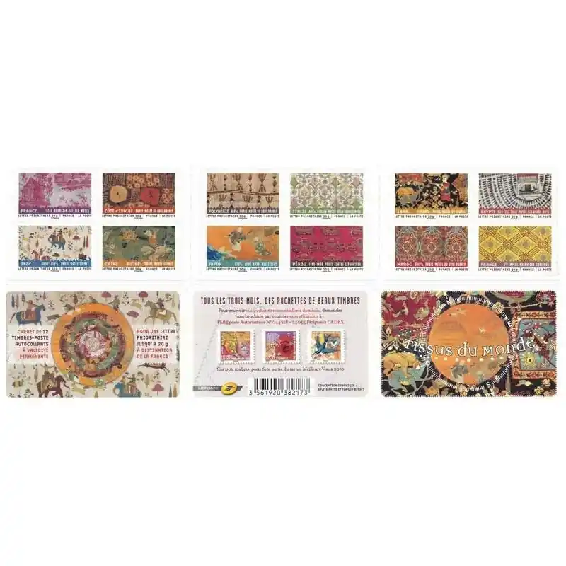 Meilleur Choix Timbres autoadhésifs de France N°512-523, Tissus du monde.