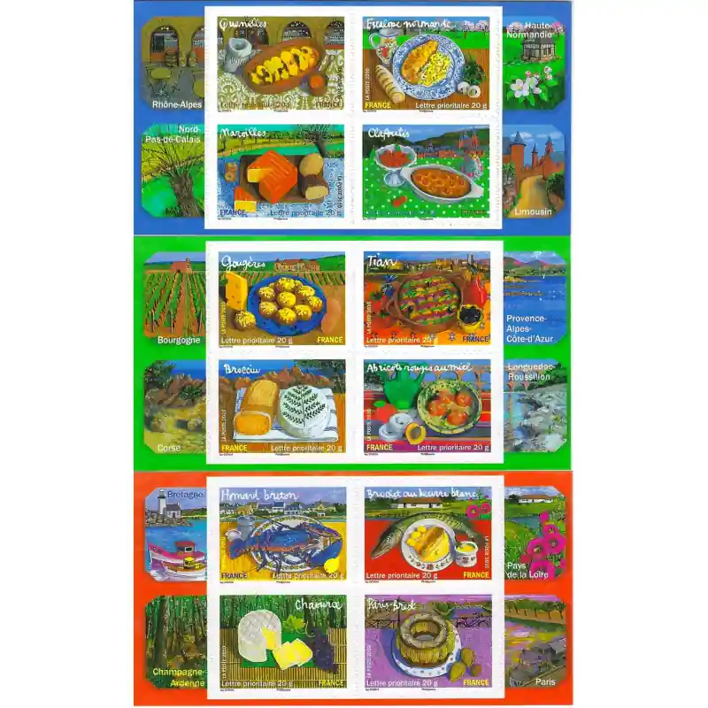 Timbres autoadhésifs de France N°431-442, les saveurs de nos régions (1). Authentique