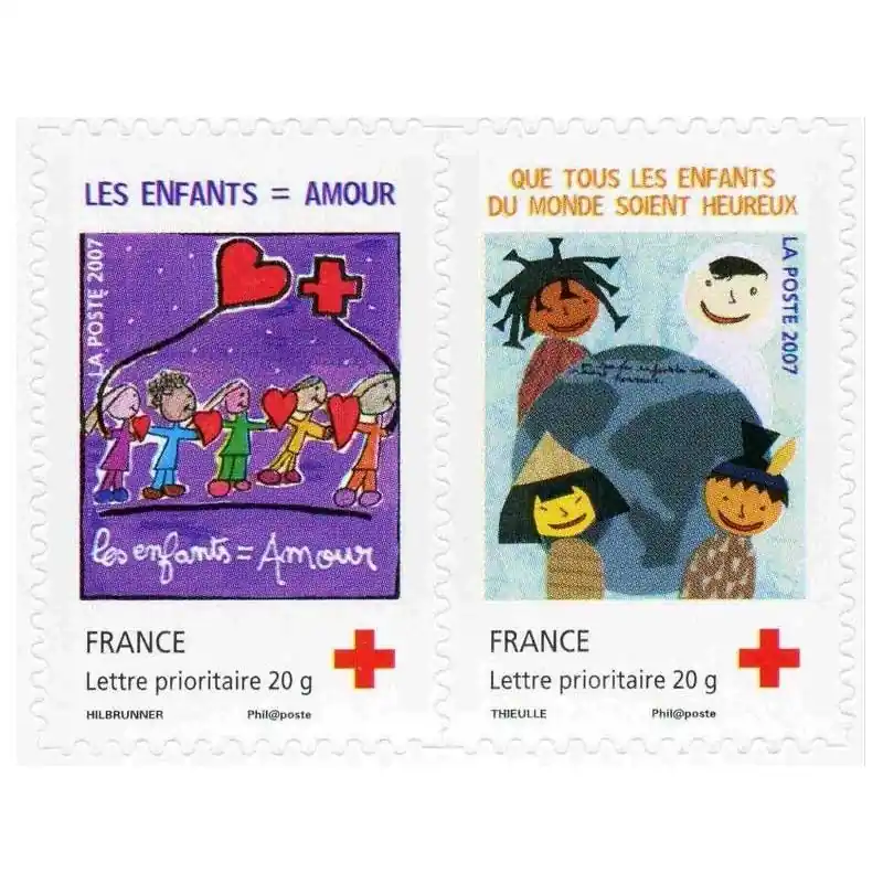 Timbres autoadhésifs de France N°145-146 Croix-Rouge. Expédition Rapide
