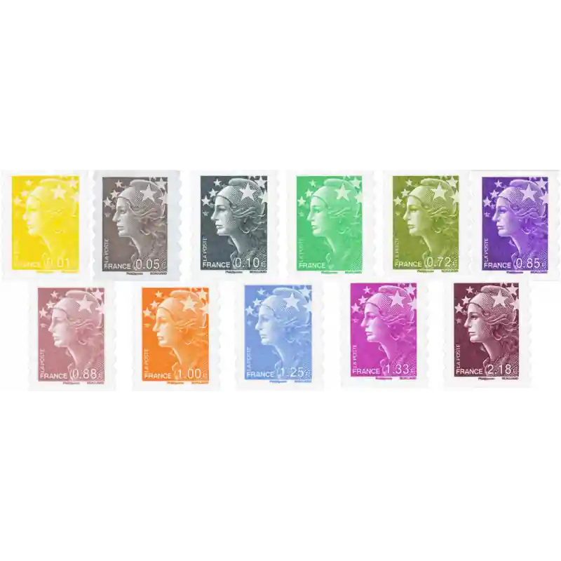 Offre Exclusive Timbres autoadhésifs de France N°208-218, Marianne de Beaujard.