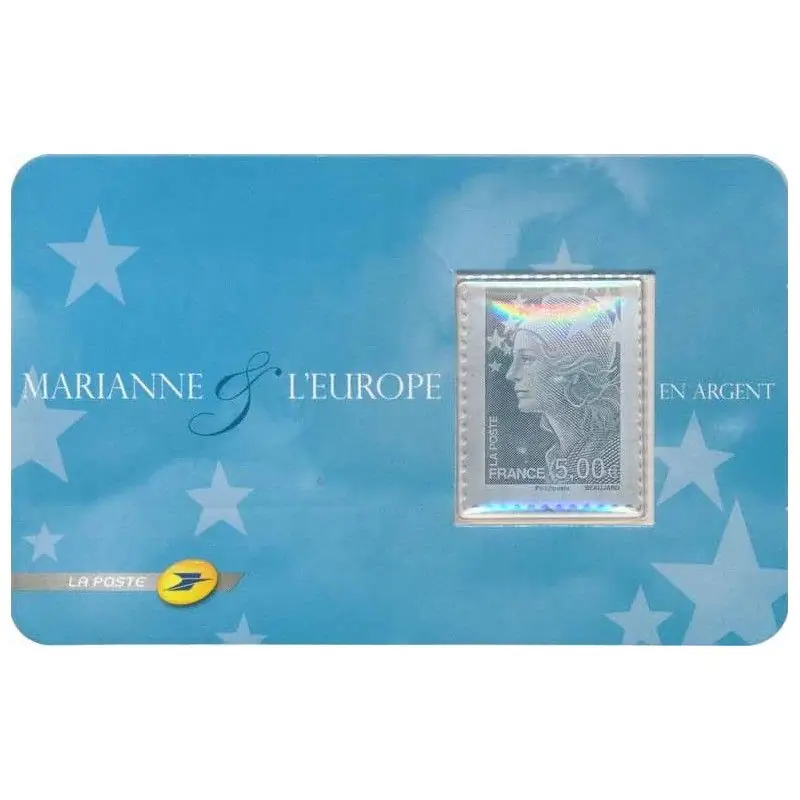 Nouvelle Collection Timbre autoadhésif de France N°193 - Marianne et l'Europe argent.