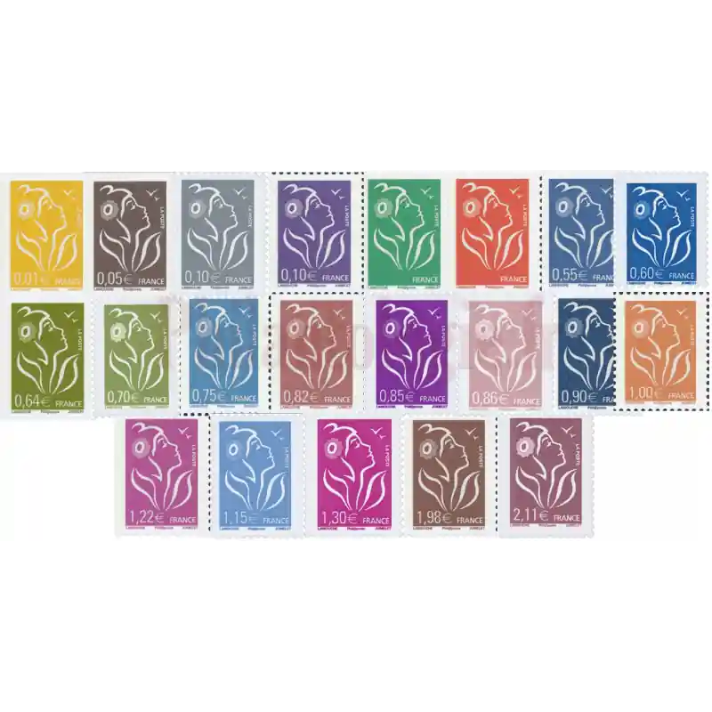 Timbres autoadhésifs de France N°84A-84U - Mariannes de Lamouche. Haute Qualité