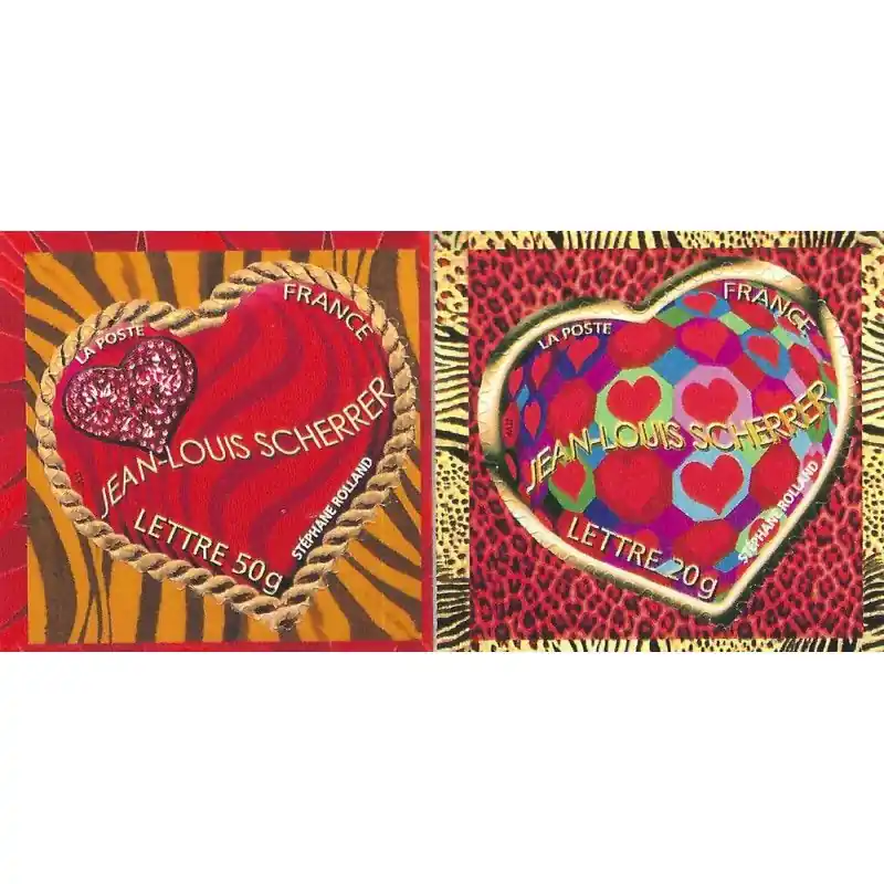 Timbres autoadhésifs de France N°72-73, Cœurs Scherrer. Commander Vite