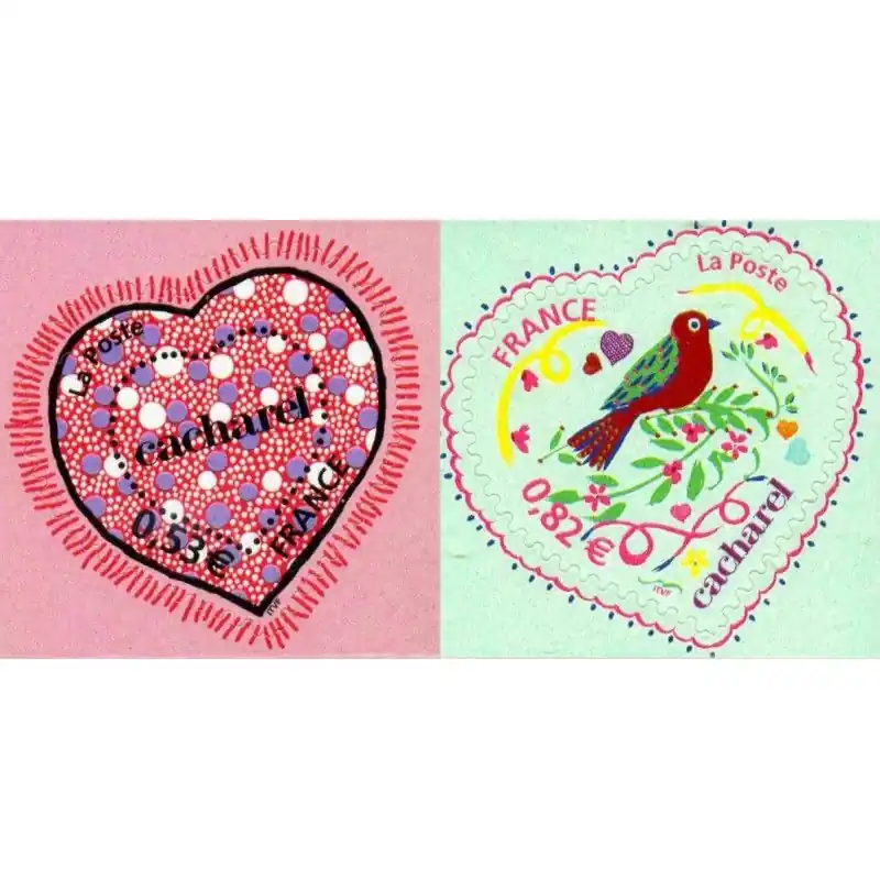 Vente Flash Timbres autoadhésifs de France N°50-51, Coeurs Cacharel