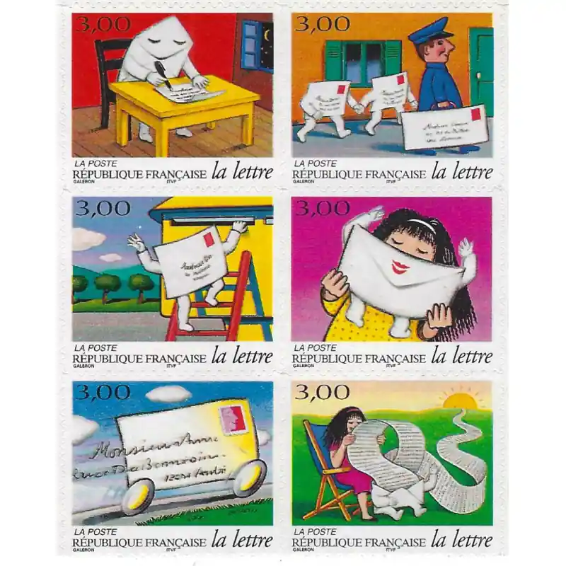 Timbres autoadhésifs de France N°9-14, Le voyage d'une lettre. Tendance