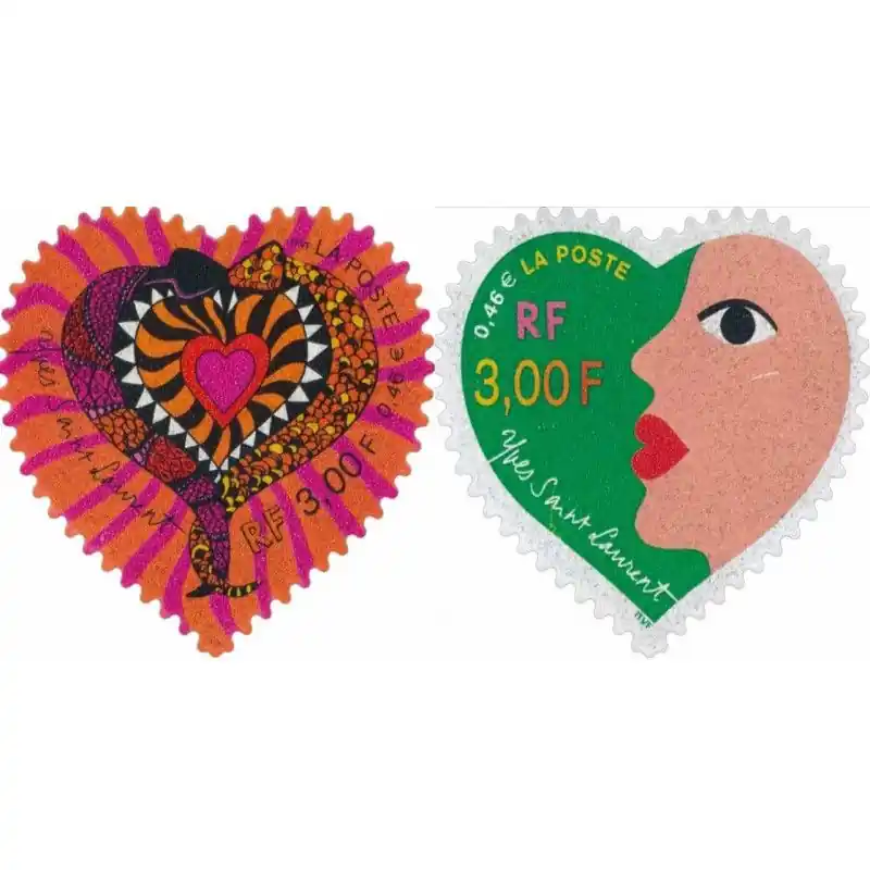 Achetez Aujourd’hui Timbres autoadhésifs de France N°27-28 Cœurs Yves Saint Laurent.