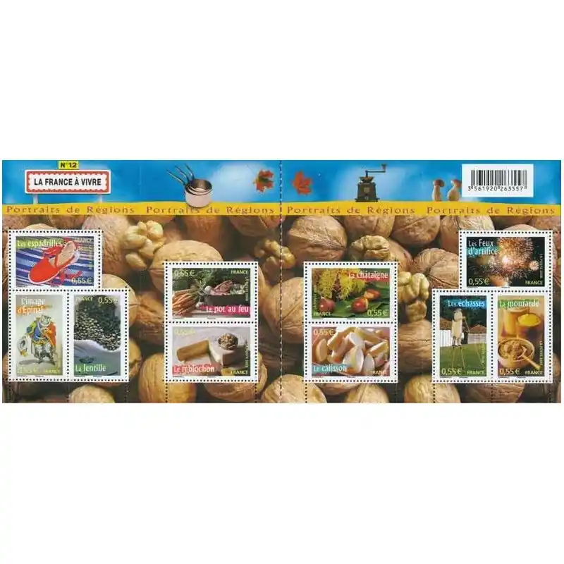 Prix Cassé Bloc-feuillet de timbres N°125 La France à vivre - 12 neuf**.