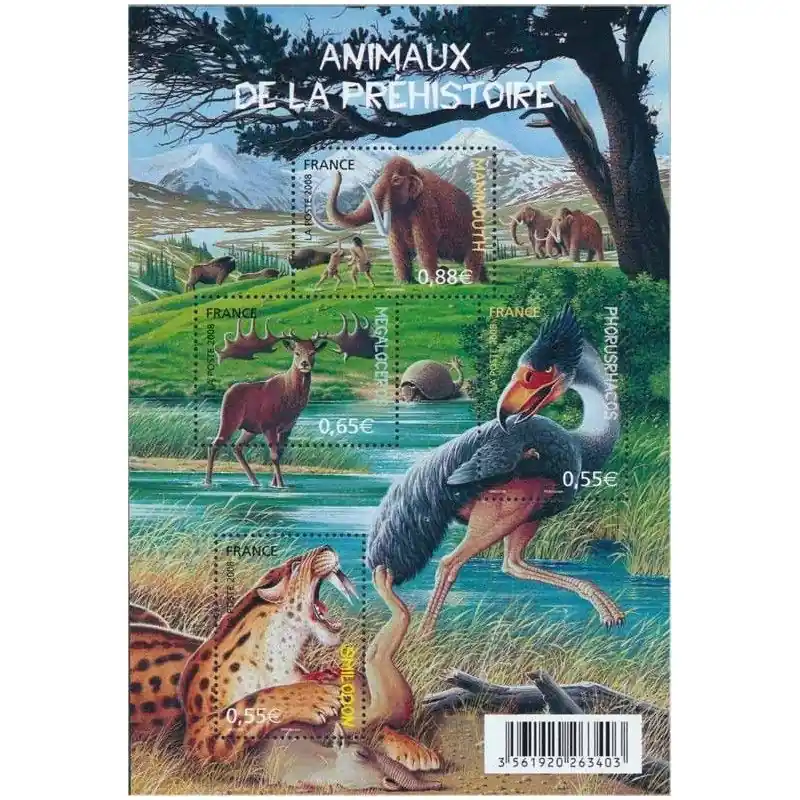 Bon Plan Bloc-feuillet de timbres N°119 Animaux de la préhistoire neuf**.
