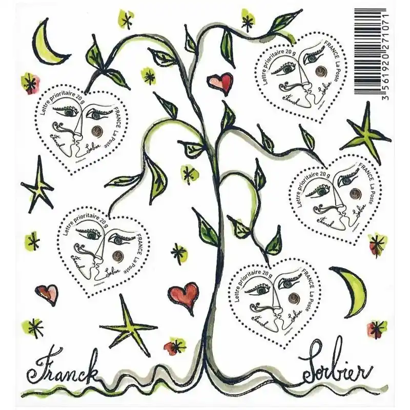 Bloc-feuillet de timbres N°115 Cœurs de Sorbier neuf**. Édition Limitée