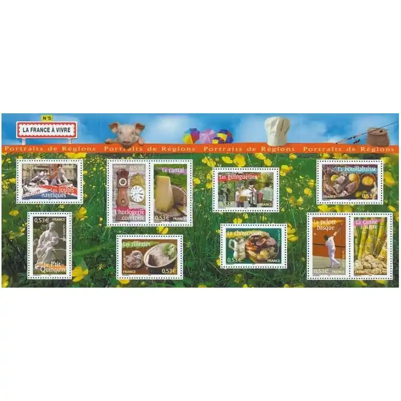 Produit De Marque Bloc-feuillet de timbres N°82 La France à vivre - 5 neuf**.