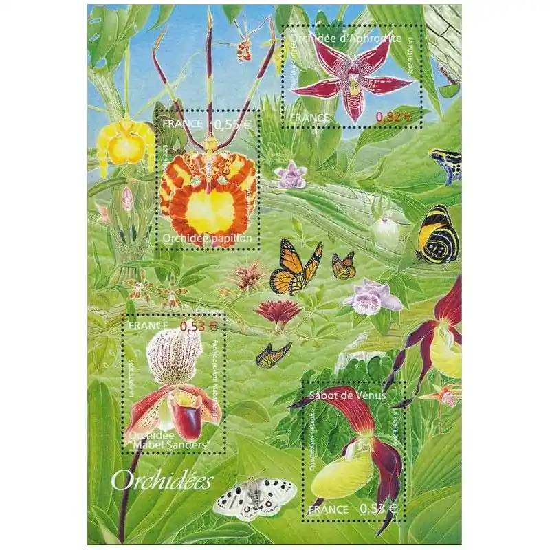 Produit De Marque Bloc-feuillet de timbres N°81 Orchidées neuf**.