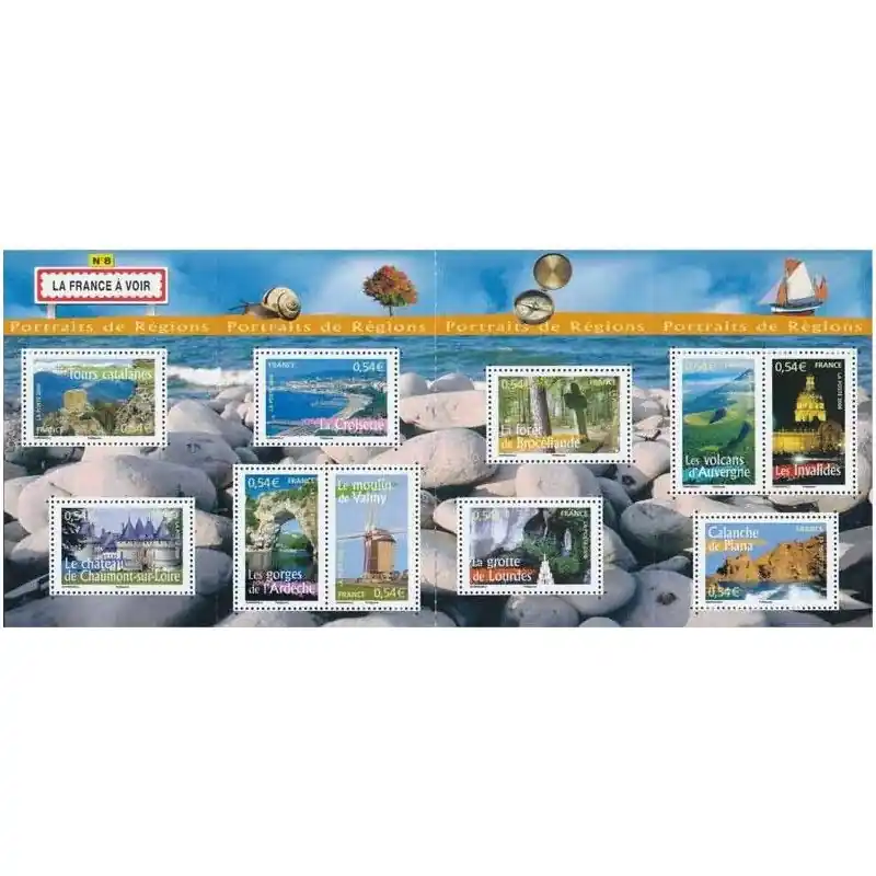 Bloc-feuillet de timbres N°102 La France à voir - 8 neuf**. Achat Immédiat