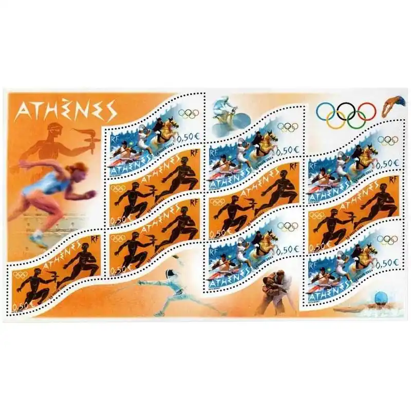 Bloc-feuillet de timbres N°73 Jeux olympiques d'Athènes neuf**. Livraison Express
