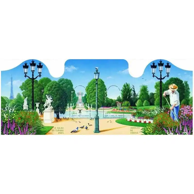 Bloc-feuillet de timbres N°70 Jardins de France neuf**. Satisfait Ou Remboursé