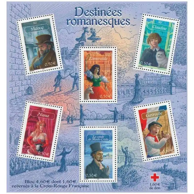 Bloc-feuillet de timbres N°60 Destinées romanesques neuf**. Seulement Aujourd’hui