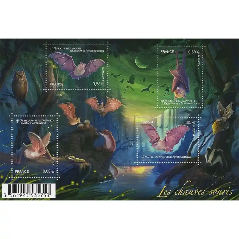 Livraison Mondiale Feuillet de 4 timbres Les Chauves-souris F4739 neuf**.