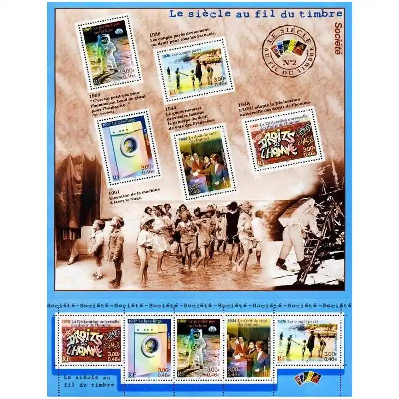 Bloc-feuillet de timbres N°32 Société neuf**. Solde