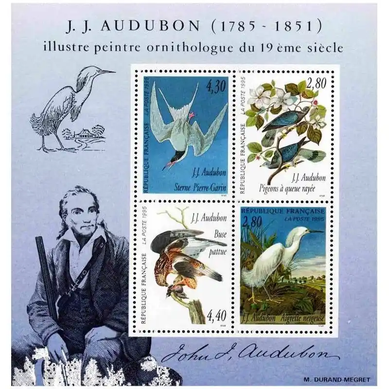 Petit Prix Bloc-feuillet de timbres N°18 Audubon neuf**.
