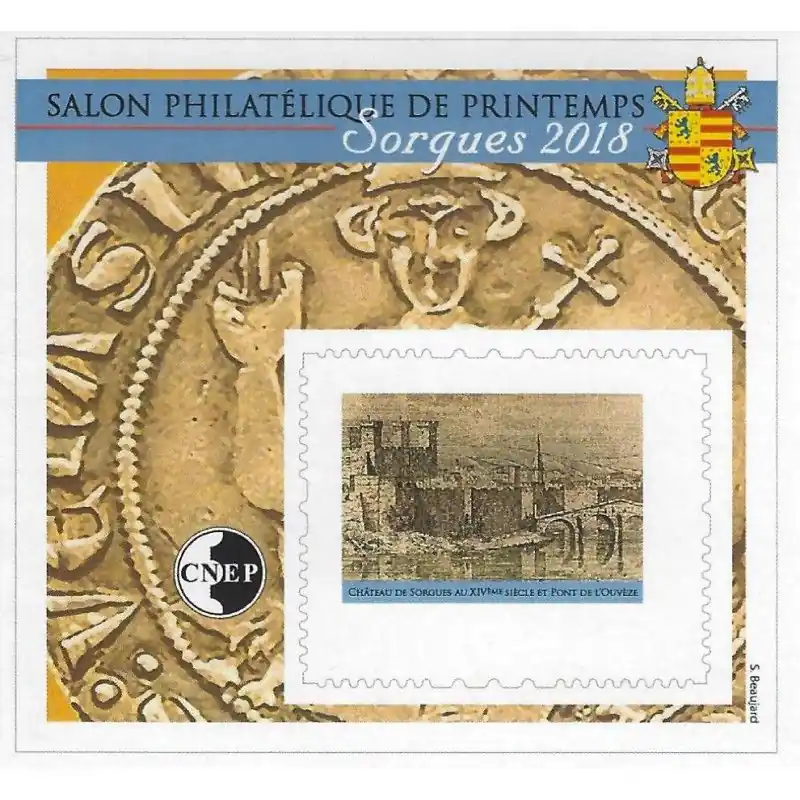 Bloc C.N.E.P. N°77a Château de Sorgues 2018 non dentelé. Vente Flash
