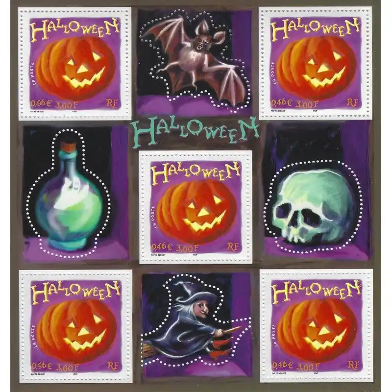 Bloc-feuillet de timbres N°40 Halloween neuf**. Vente Directe