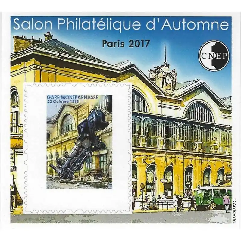 Prix Réduit Bloc C.N.E.P. N°76a Gare Montparnasse 2017 non dentelé.