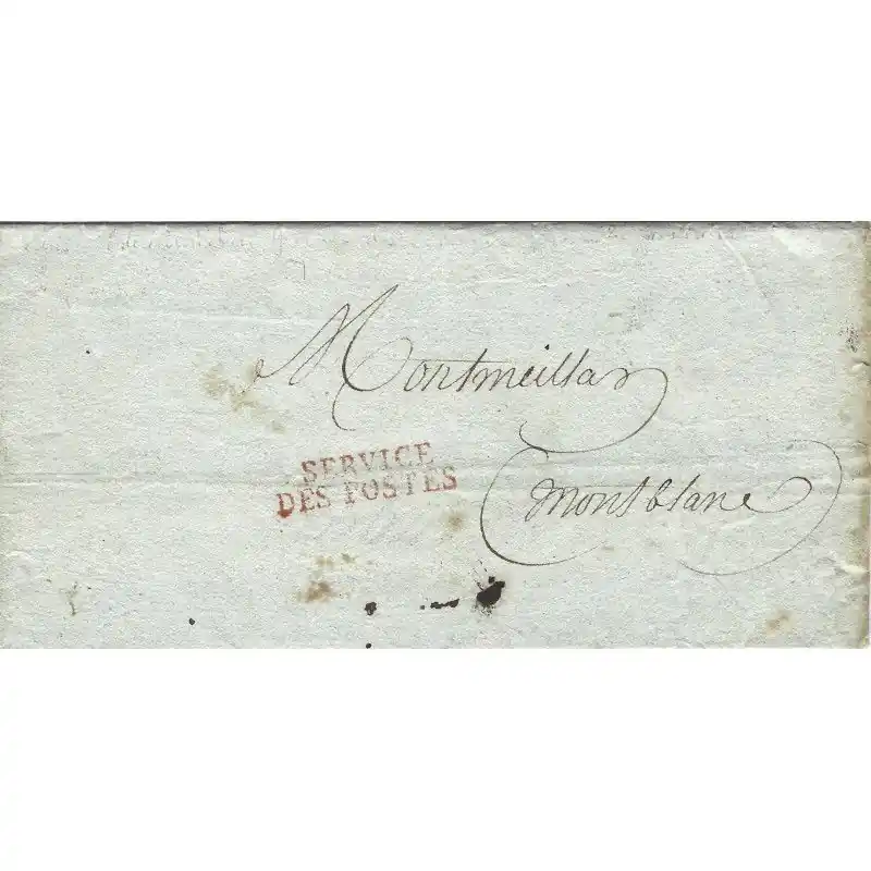 Nouvelle Collection Marque postale Franchise SERVICE DES POSTES sur imprimé de l'An 8. R