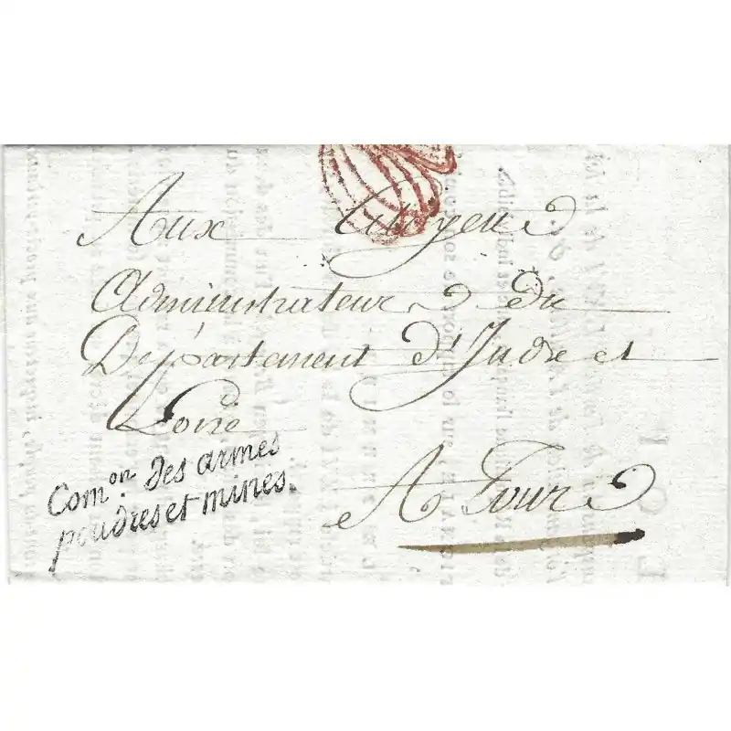 Marque postale Franchise Com. des armes poudres et mines sur imprimé daté An 3. Premium