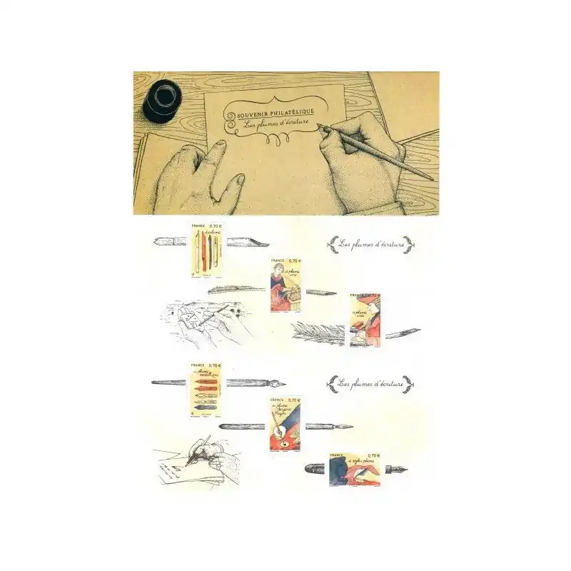 Blocs souvenirs N°130 Les plumes d'écriture neuf**. Expédition Rapide