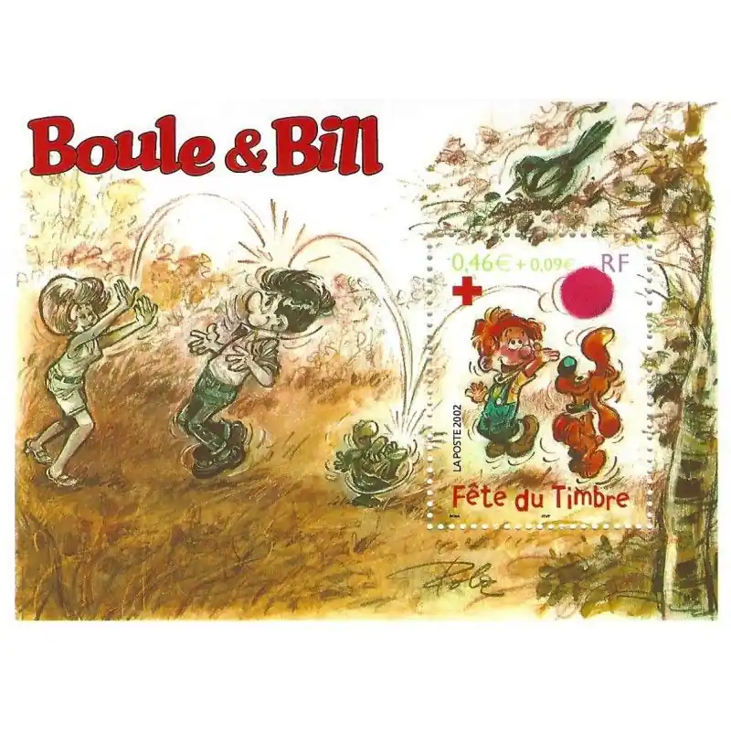 Bloc-feuillet de timbre N°46 Boule et Bill neuf**. Premium