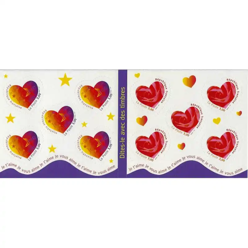 Paiement Sécurisé Carnet de timbres Saint Valentin - Cœurs de 1999.