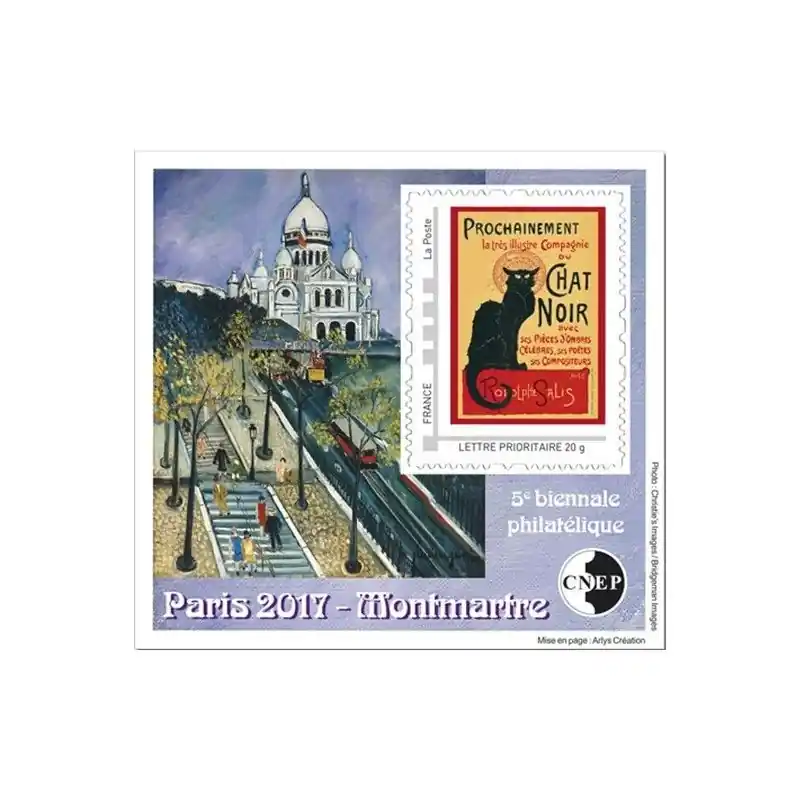 Bloc C.N.E.P. N°74 Le Chat Noir - Montmartre 2017 autoadhésif. Usine Directe