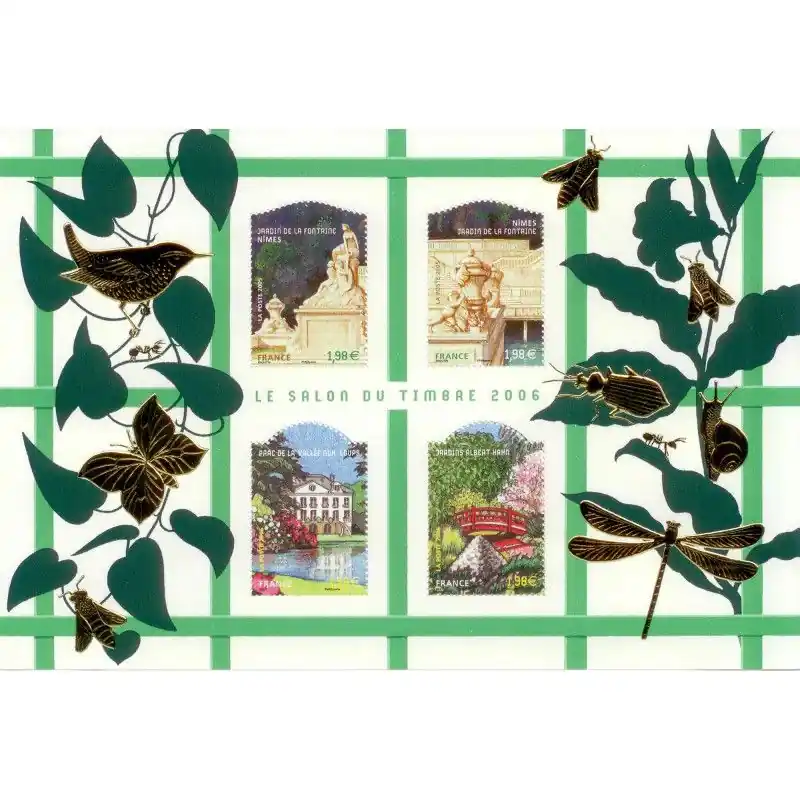 Livraison Gratuite Bloc-feuillet de timbres N°99 Jardins de France neuf**.
