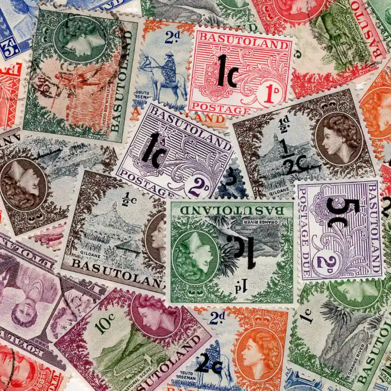 Quantité Limitée Basutoland 25 timbres de collection tous différents.