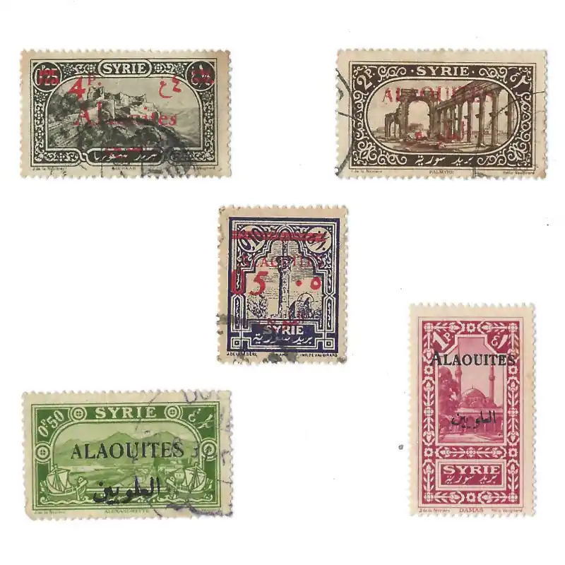 Alaouites 5 timbres de collection tous différents. Acheter En Ligne