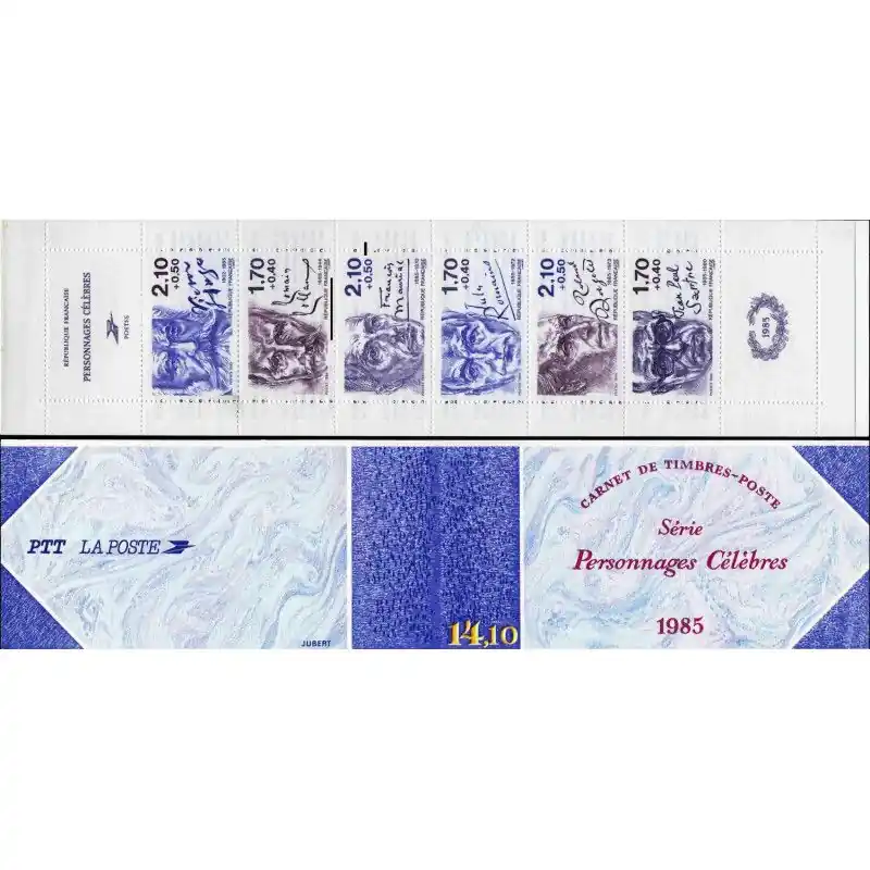 Carnet commémoratif de timbres Personnages célèbres 1985. Quantité Limitée