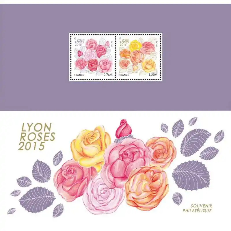 Bloc souvenir N°111 Lyon Roses neuf**. Édition Limitée