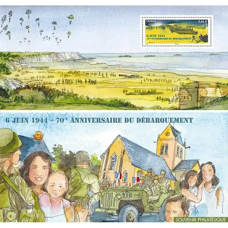 Bloc souvenir N°93 Anniversaire du débarquement neuf**. Offre Spéciale