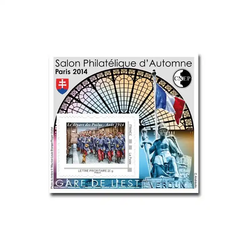 Bloc C.N.E.P. N°67 Le départ des Poilus 2014 autoadhésif. Produit De Marque