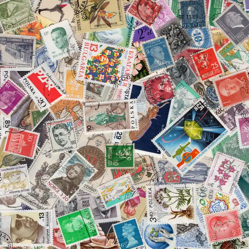 Livraison Express Europe timbres de collection tous différents.
