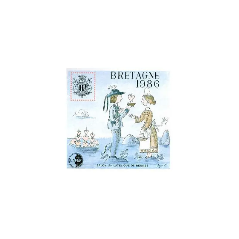 Marque Bloc C.N.E.P. N°7 Bretagne 1986 neuf**.