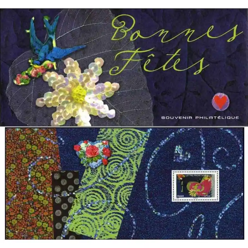 Bloc souvenir N°35 Bonnes fêtes - Cœur neuf**. Achat Immédiat