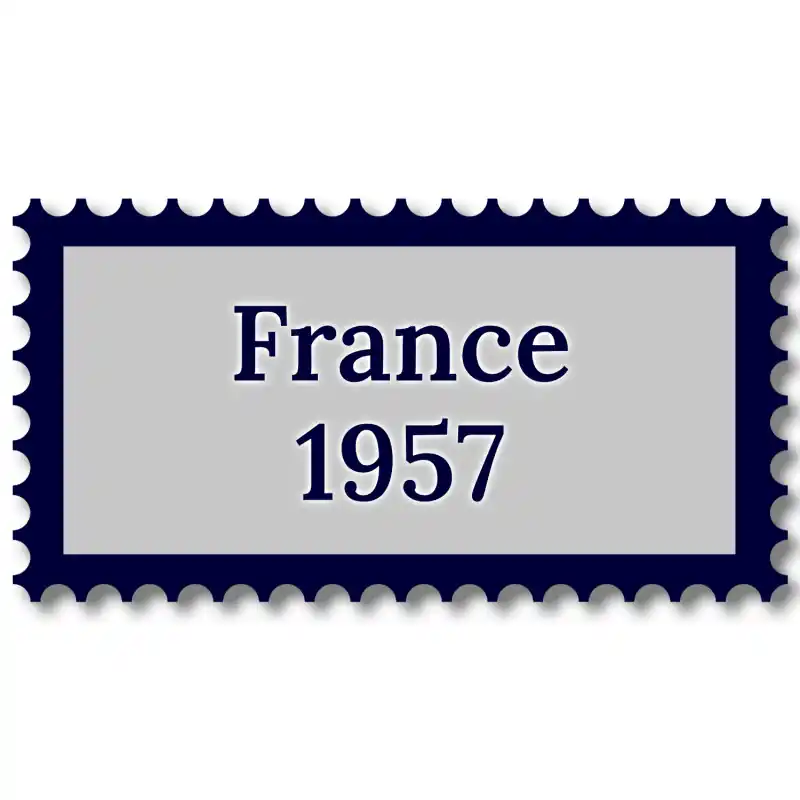 Achat Immédiat France 1957 année complète de timbres oblitérés.