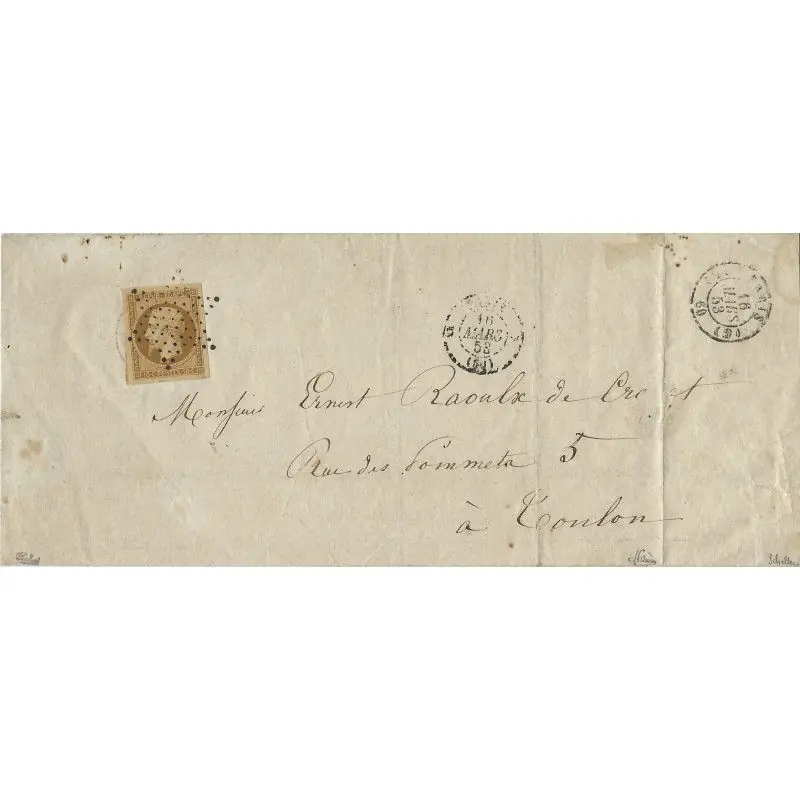 Présidence N°9 oblitéré càd rouge des imprimées en dessous de timbre. Unique. Marque