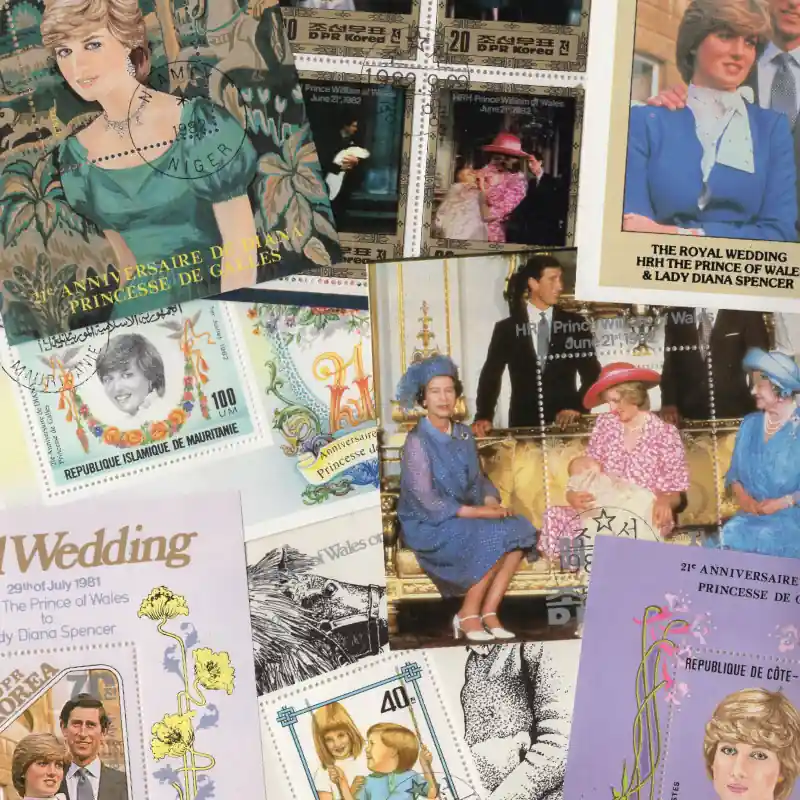 Affaire À Saisir Lady Diana 15 blocs-feuillets de timbres thématiques.